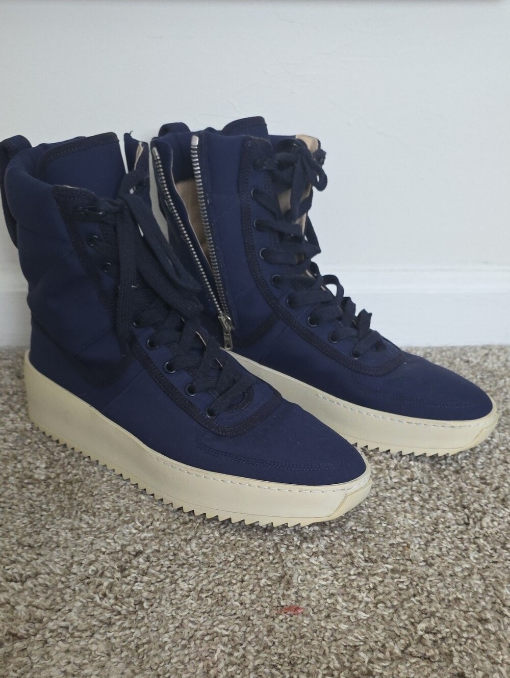 Fear Of God Black Neoprene Military High Top Sneakers Size 42